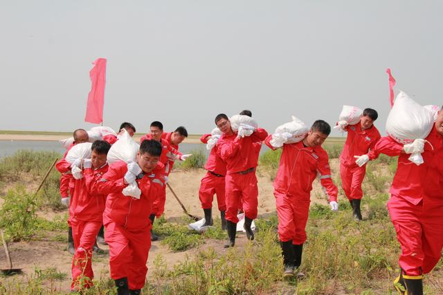干部员工加固腰新乡民堤兴隆段堤坝  卢焱摄影.JPG